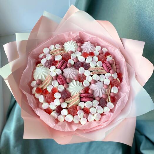 "Ternura rosa" de malvaviscos y pasta