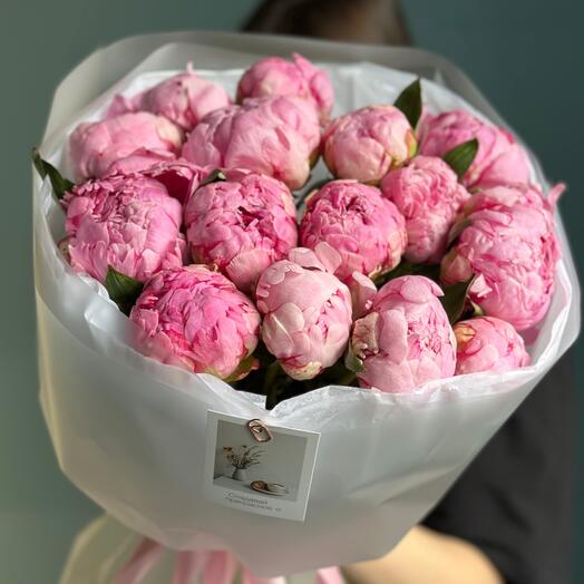 Розовые пионы 15 штук. Нежный букет 💖