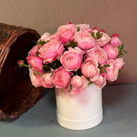 Пионовидная Роза в шляпной коробке