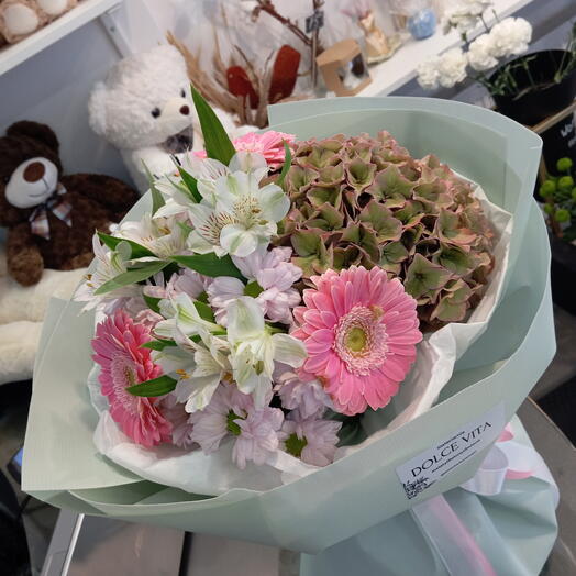 Hortenzia csokor-Színes