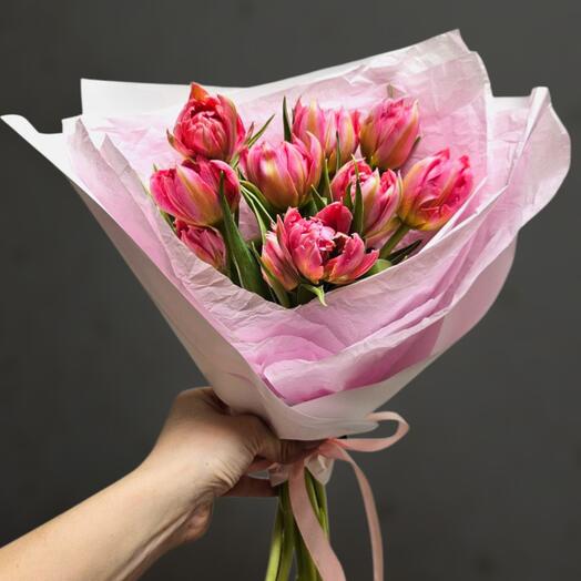 Пионовидные Тюльпаны Розовые, 9 штук