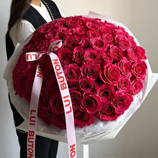 Букет "101шт малиновых роз"