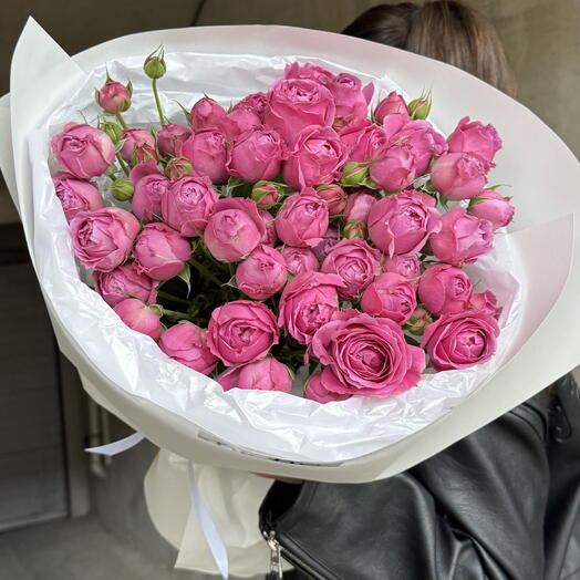 Pink spray roses mono bouquet