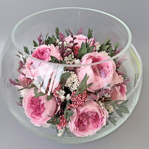 Натуральные пионы в стекле, вакуум* (RF2.22420pc)