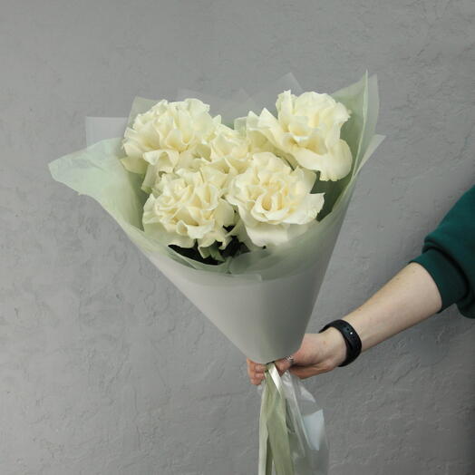Букет из 5 белых французских роз