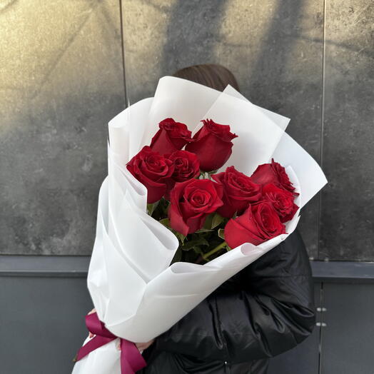 9 премиум розы 90 см