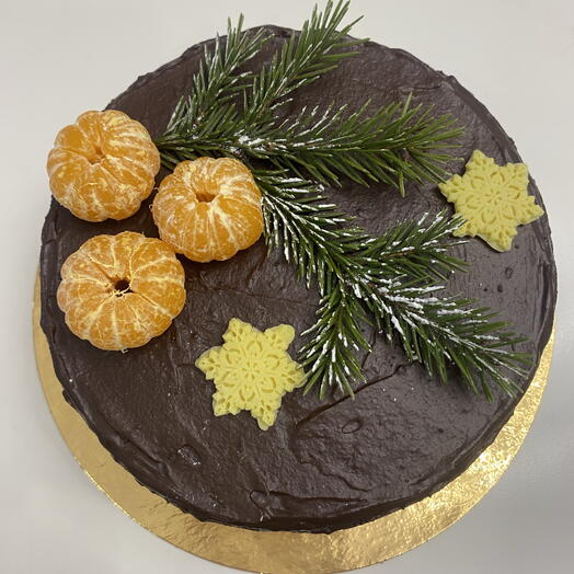 Новогодний торт «Вишня в шоколаде» без глютена, белого сахара