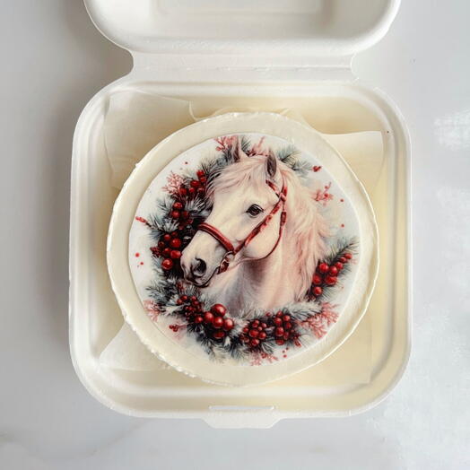 Бенто торт 2026 Год Лошади на Новый год, Рождество