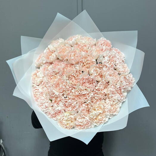 Нежно розовые гвоздики Ханой 41 шт🌸