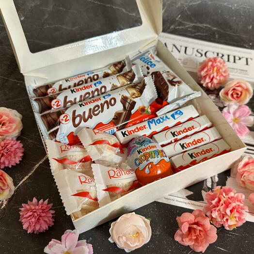 «Для Любимой» 💕 – подарочный набор, сладкий подарок, подарок девушке, киндер, сладости, конфеты, раффаэлло, 8 марта M2