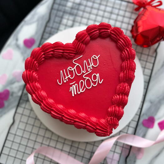 Торт красный сердце 1,2 кг на 14 февраля день влюбленных