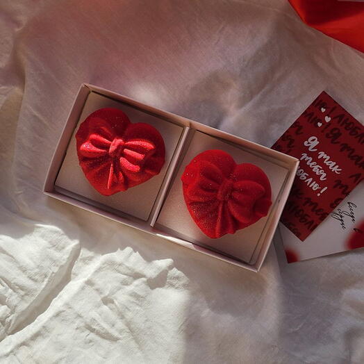 Муссовые пирожные сердца тропический вкус 2 шт