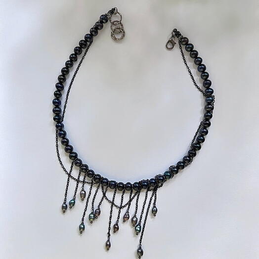 Колье из черного жемчуга Noir