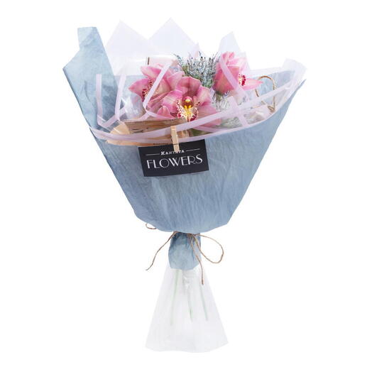 Букет чай, кофе, шоколад и орхидеи «Шелковый рассвет», Кантата