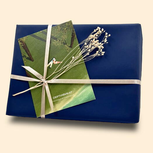 Подарочный сертификат на отдых в глэмпинге 15 000 ₽ – в подарочной упаковке