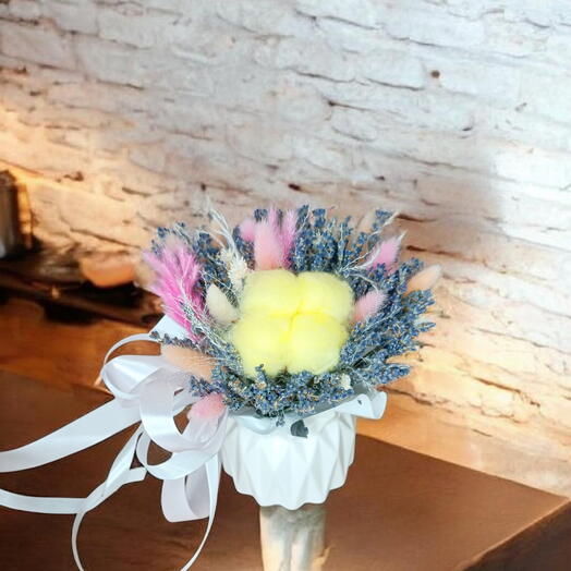 💓 стильная композиция с сухоцветами, лавандой и хлопком 💕