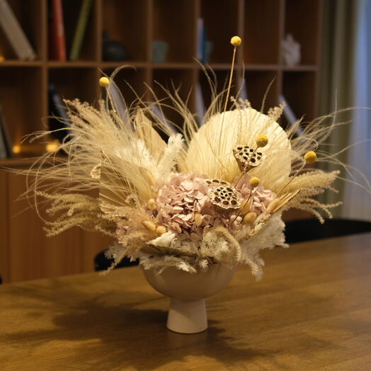 Lotus Glow — Preserved Vase Arrangement