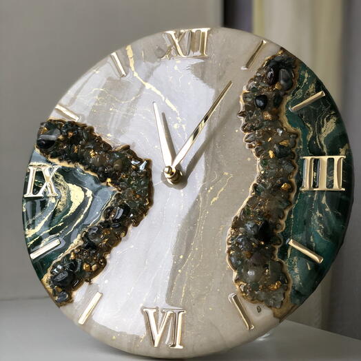 Часы с натуральным камнями Нефрита и Агата