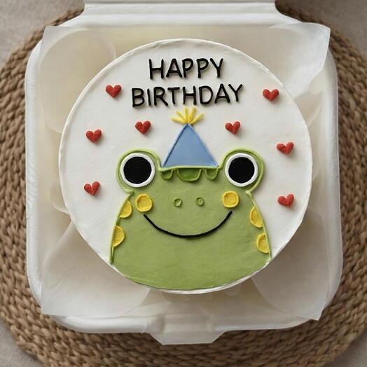 Бенто торт с лягушкой на день рождения happy