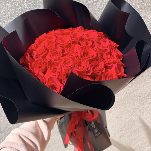 El Amor Infinito - ramo de 45 rosas de tallo largo-confesión de amor, romance,propuesta, regalo de aniversario