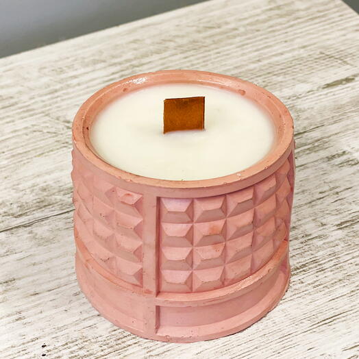Candle red concrete
