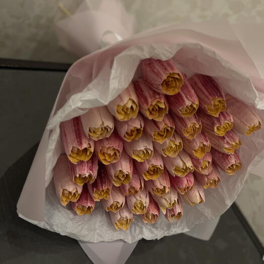 Зефирный букет | Blush Tulips M