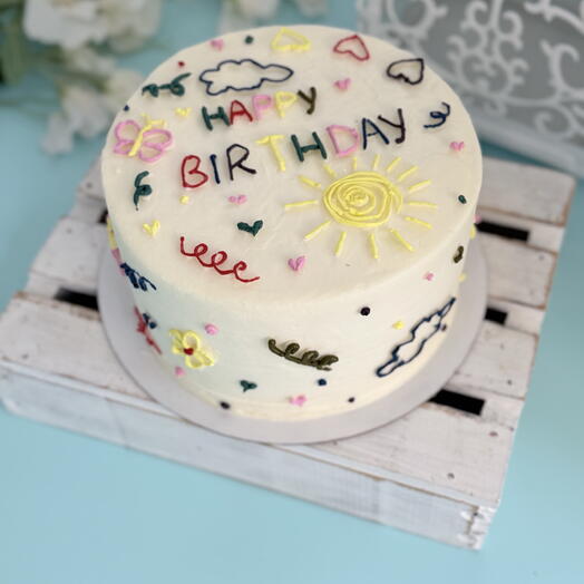 Торт Happy birthday 1 кг на День рождения в подарок