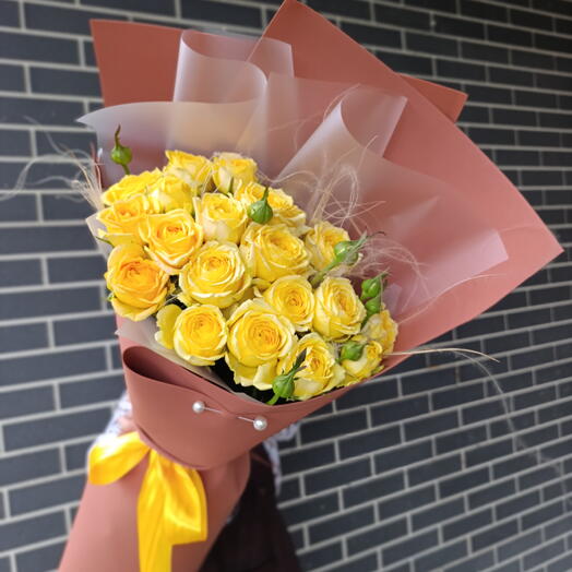 Ирисковый букет пионовидных роз 🌼🧡