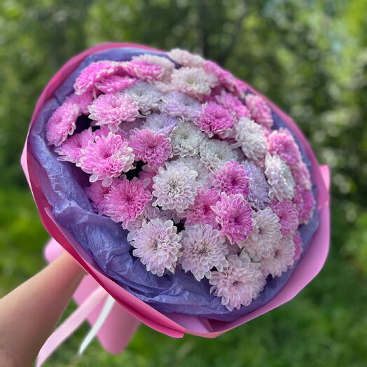Сборный букет из кустовой хризантемы 15шт