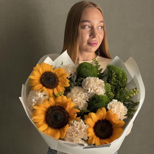 Букет с подсолнухами 🌻
