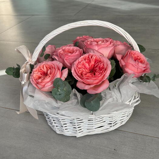 Корзина из 9 роз Пинк Экспрешн