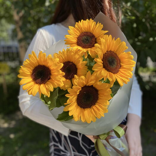 Букет из 5 подсолнухов🌻💛