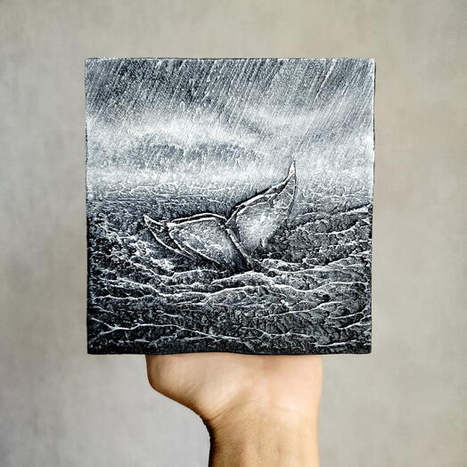 Картина "Дождь" 15×15 см