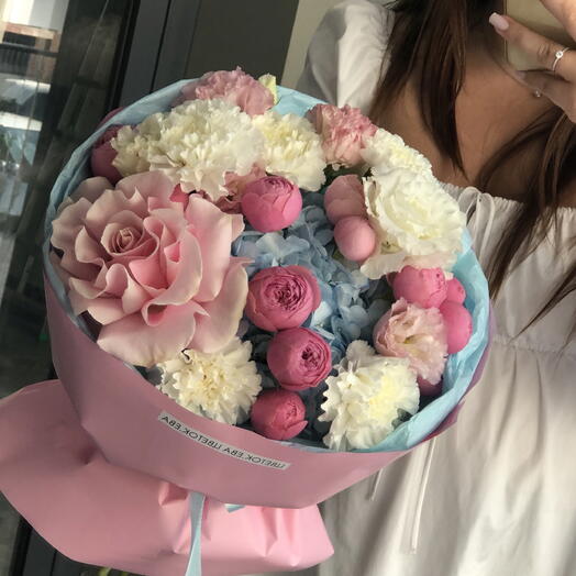 Букет розово-голубой 🩵🌸