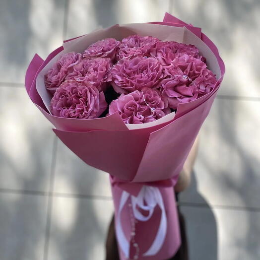 Кантри💞 пионовидные розы 9 шт