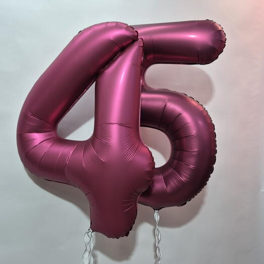Шары цифры 45, шары с гелием, шары на день рождения