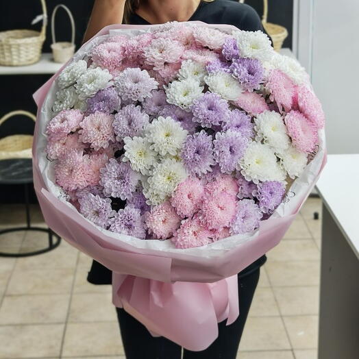 Моно из 15 кустовых хризантем