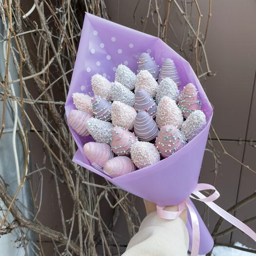 Клубничный букет лаванда 💜