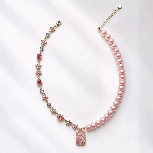 Колье с розовым жемчугом Rosa