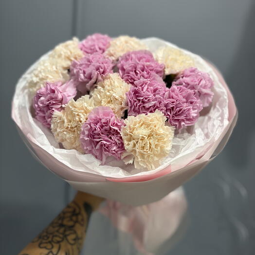 Моно букет розовых диантусов 💓💕🌸