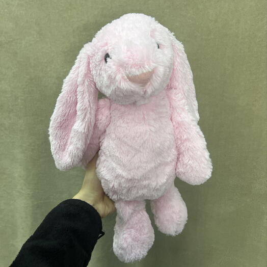 Игрушка зайка средний розовый