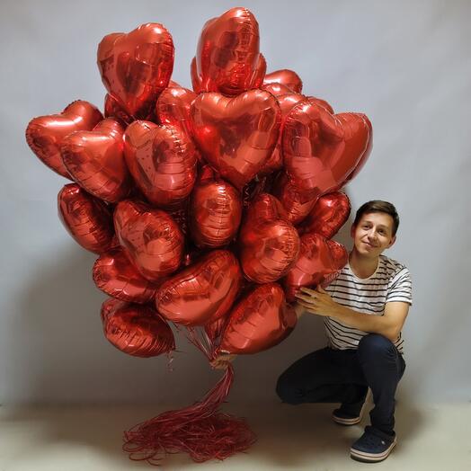 50 corazones de papel de aluminio