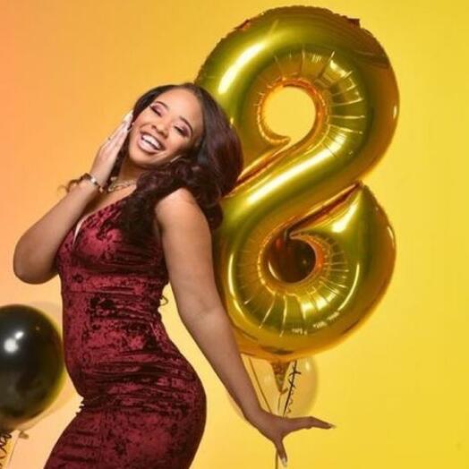 Фольгированный шар с гелием Золотая Восемь - 1 метр