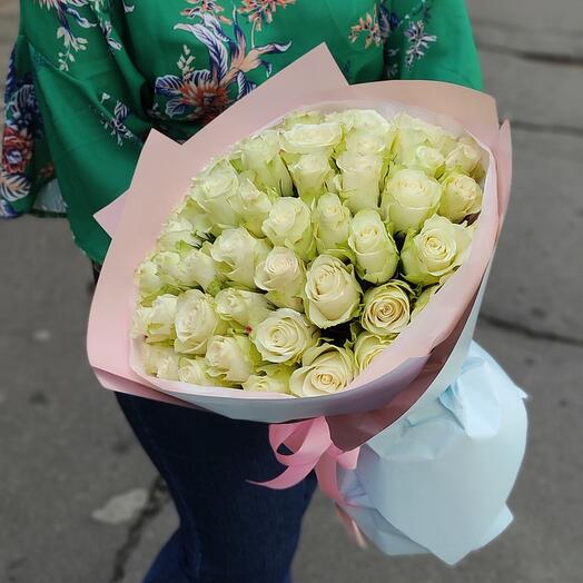 Роза белая 51шт