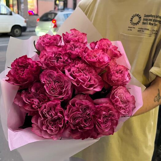 Букет из 15 пионовидных роз