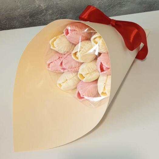 11 tulipanes de chocolate en un sobre