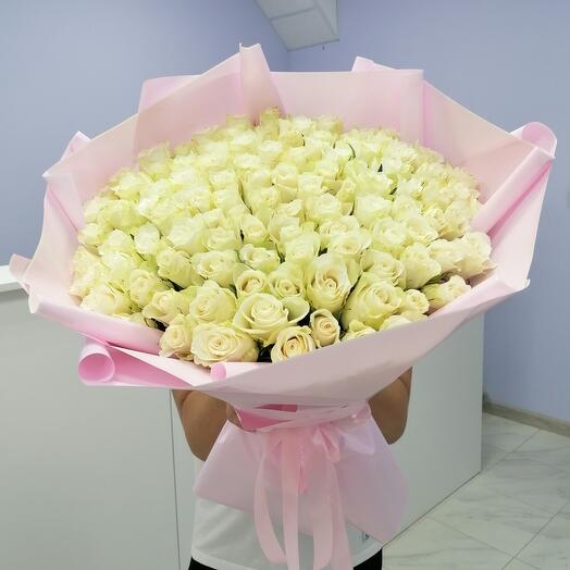 Ramo 101 rosa blanca