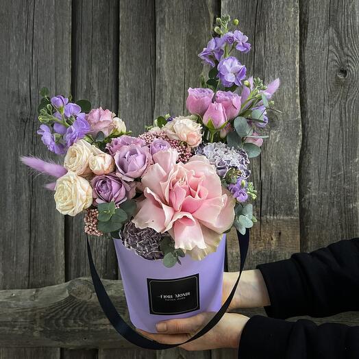 Flowers in a lavender box
