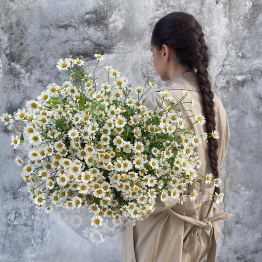 Букет из мелких кустовых ромашек