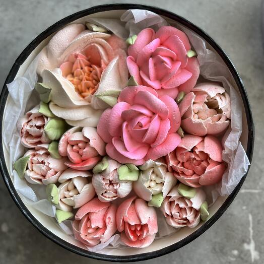 Подарочная коробочка Зефирных цветов M